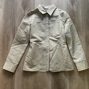 jacquemus the suit shirt stripped backless button front collared blouse top 40 L